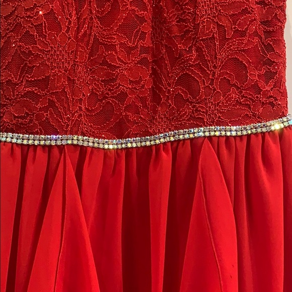 Beautiful Red lace and rhinestone  Dress! 💃🏼 - Picture 2 of 4